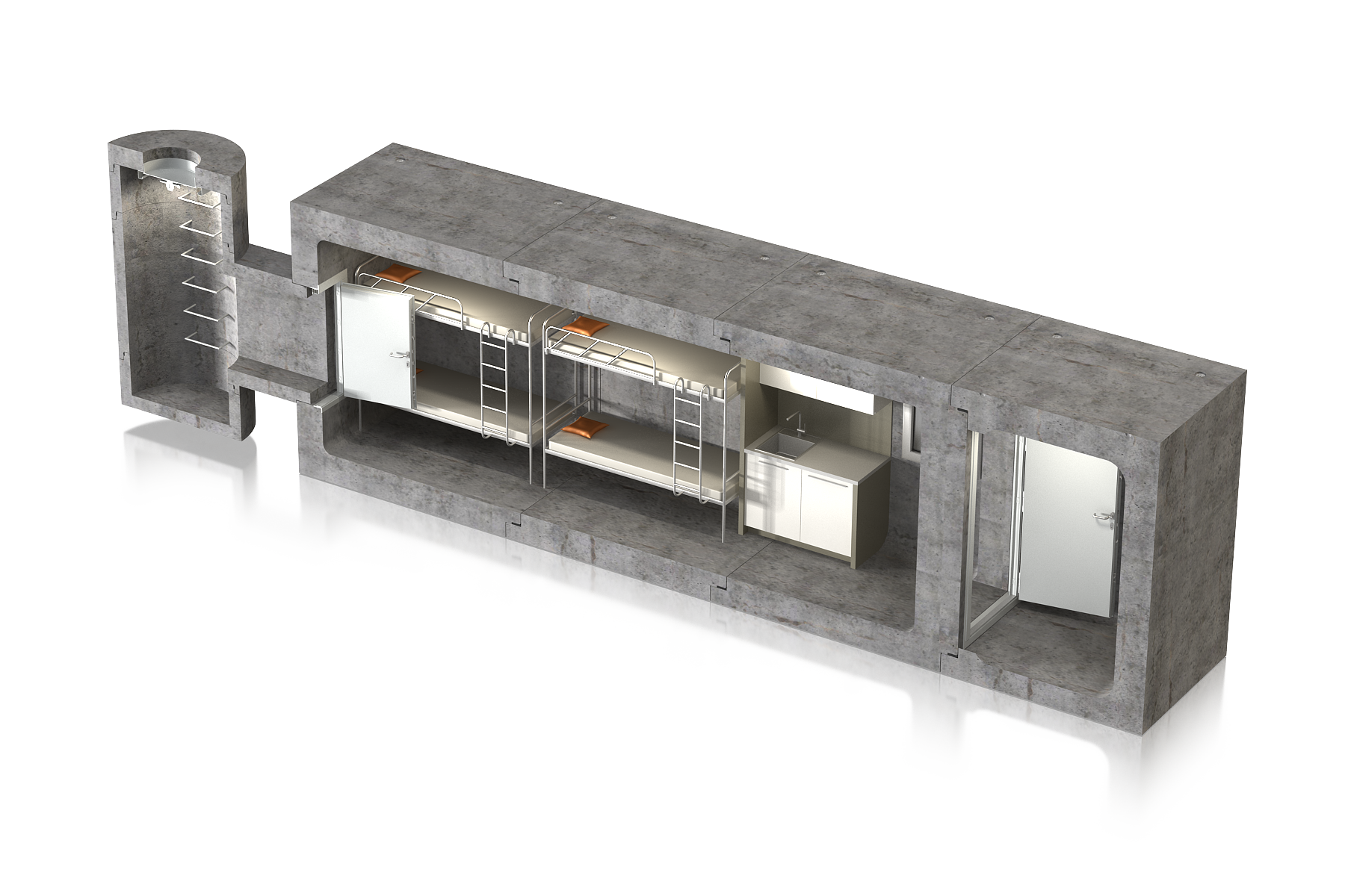 Modular Shelter_M_wiz_PP_B2_przekroj bok A1